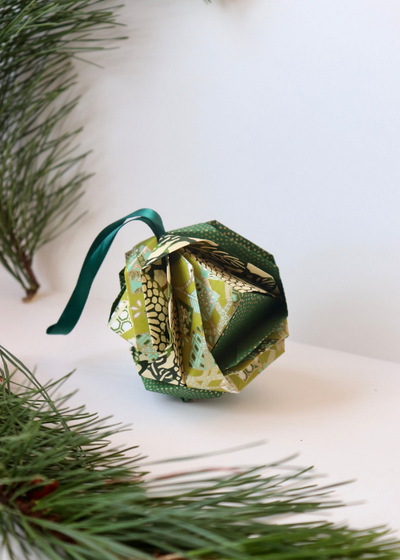 Origami Orbs - Folded Christmas Baubles - Liberties Papers