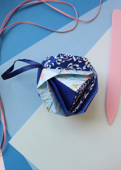 Origami Orbs - Folded Christmas Baubles - Liberties Papers
