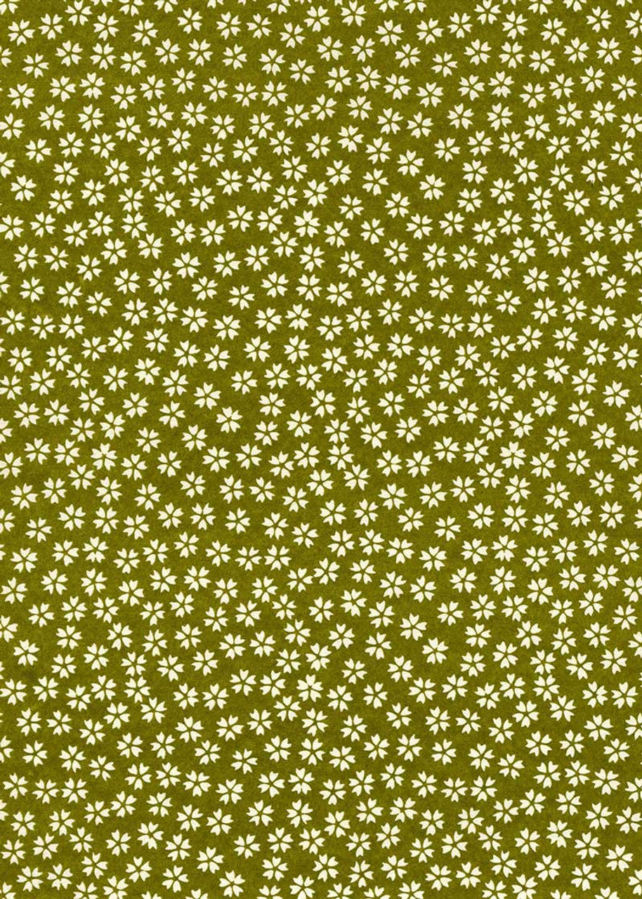 Chiyogami Olive Flowers