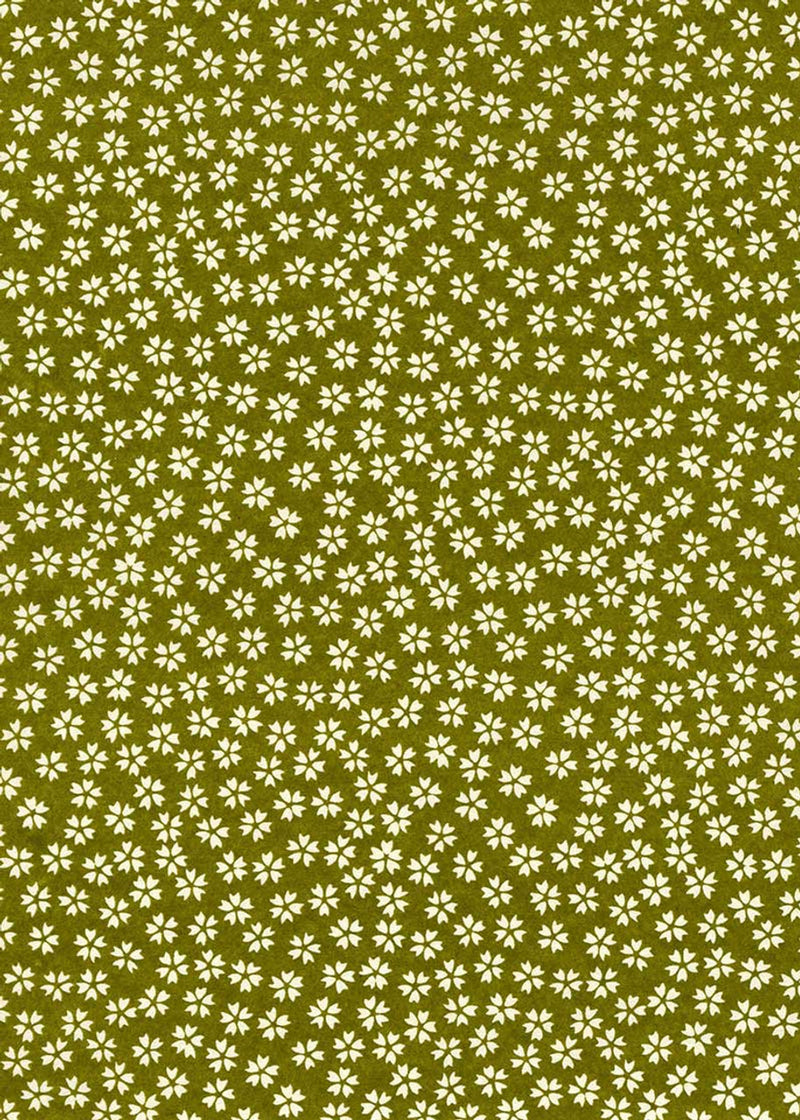 Chiyogami Olive Flowers