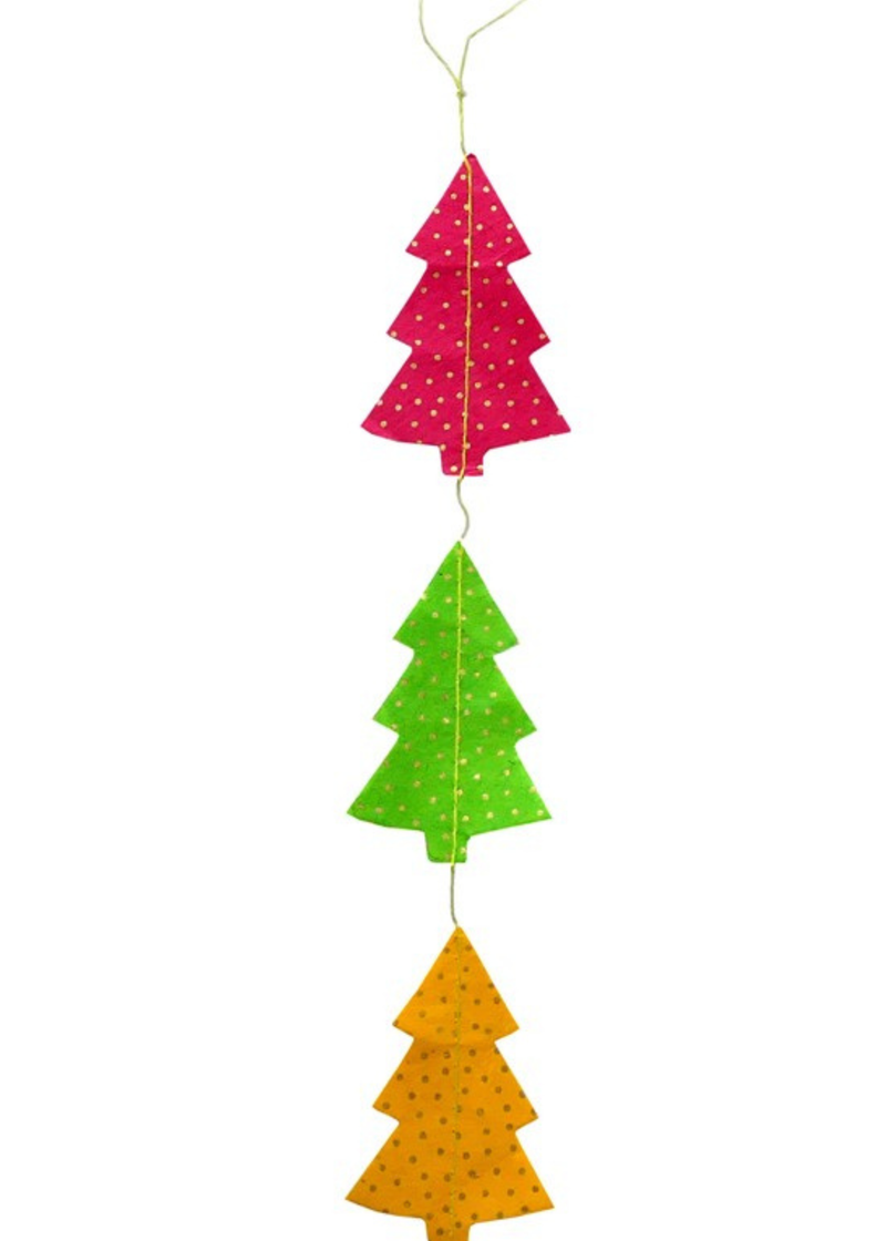 Hanging Garland Jolly Christmas Trees