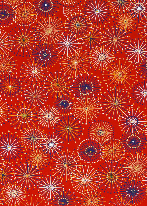 Chiyogami Fireworks Celebration Red