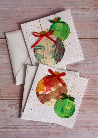 Christmas Gelli Art Printing - Liberties Papers