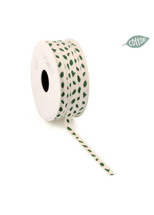 Holly and Berry Cotton Ribbon