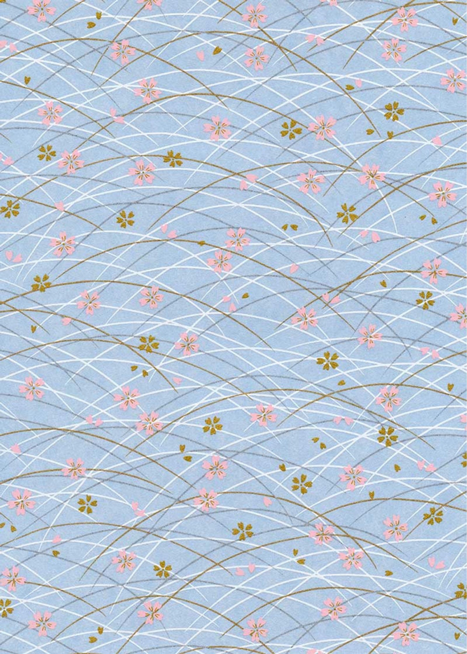 Chiyogami Golden Blue Grass