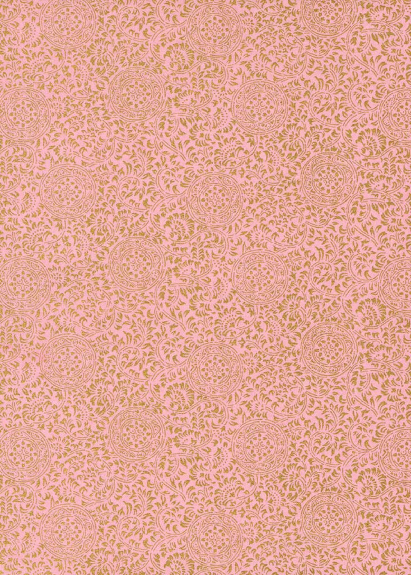 Chiyogami  Gold on Pink Kin