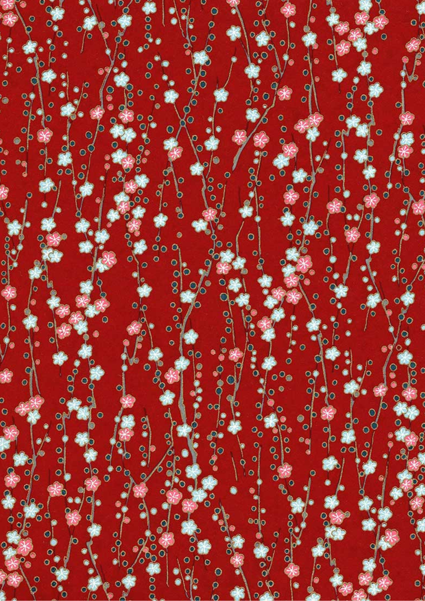 Chiyogami Dark Red Ivy - Liberties Papers