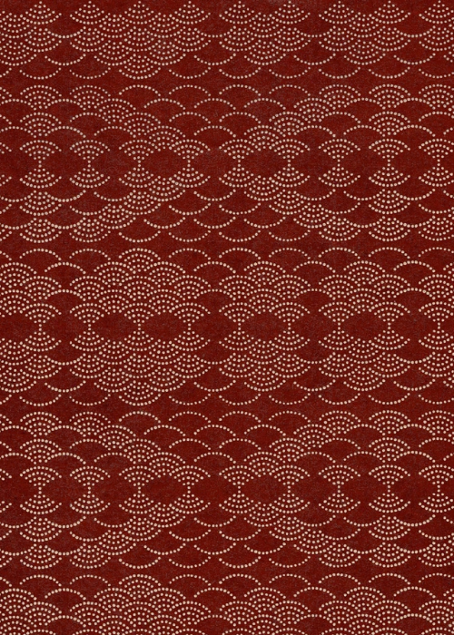Lacquered Yuzen Seikaiha Maroon