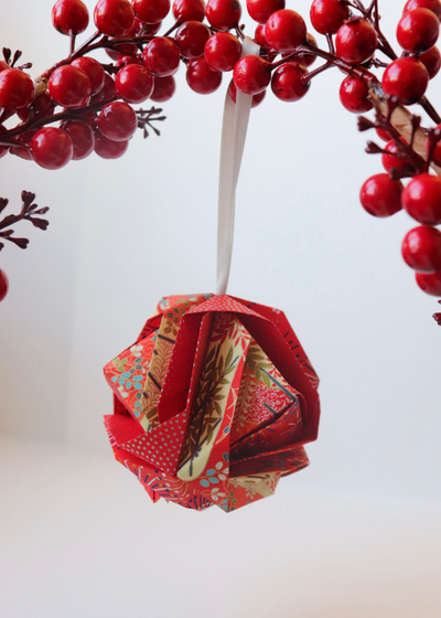 Origami Orbs - Folded Christmas Baubles - Liberties Papers