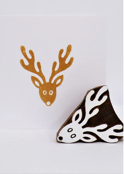 Christmas Deer Head Block