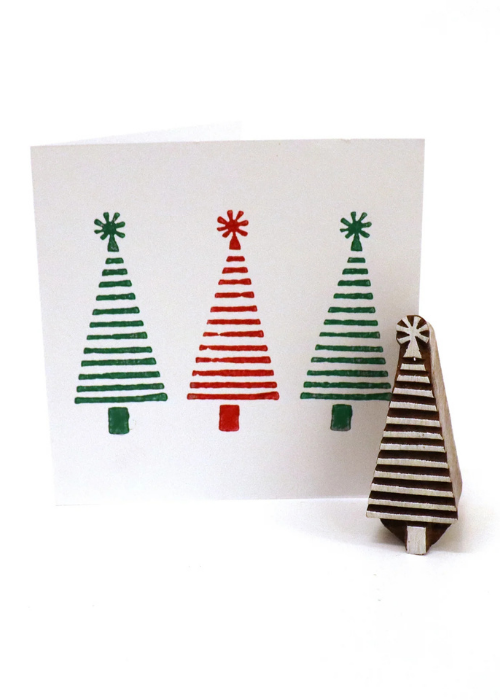 Small Stripey Christmas Tree Block