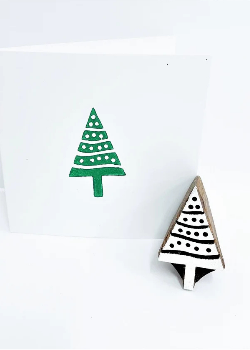 Small Spotty Christmas Tree Block
