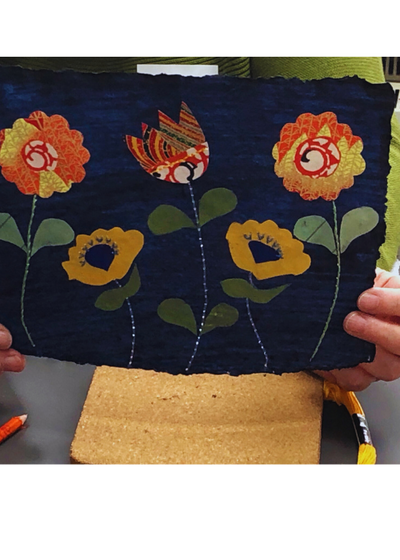 Folk Art Embroidered Flowers