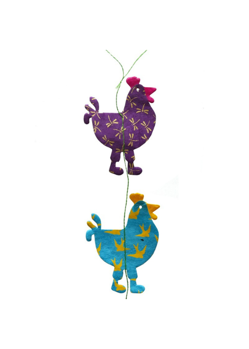 Hanging Garland Clever Roosters