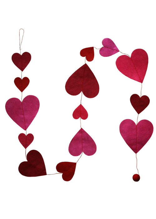 Hanging Garland Red Hearts - Liberties Papers