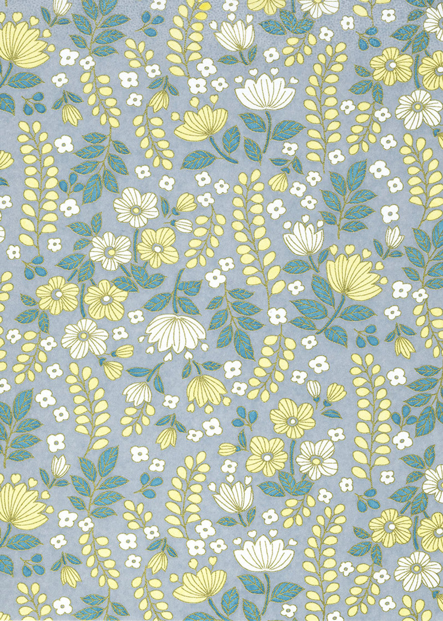 Chiyogami Grey Leaves