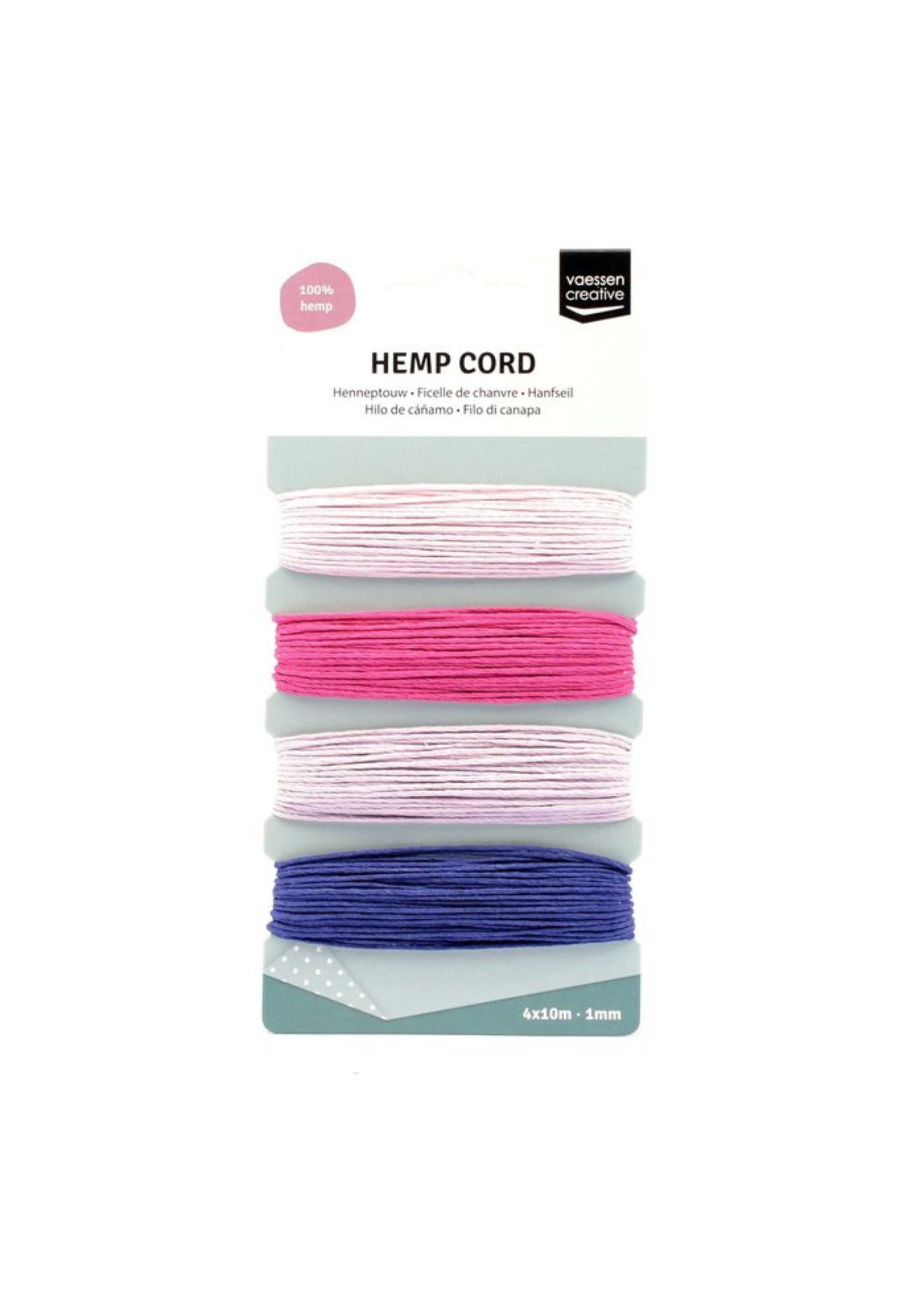 Hemp Cord - Mixed Purple/Pink colours - Liberties Papers