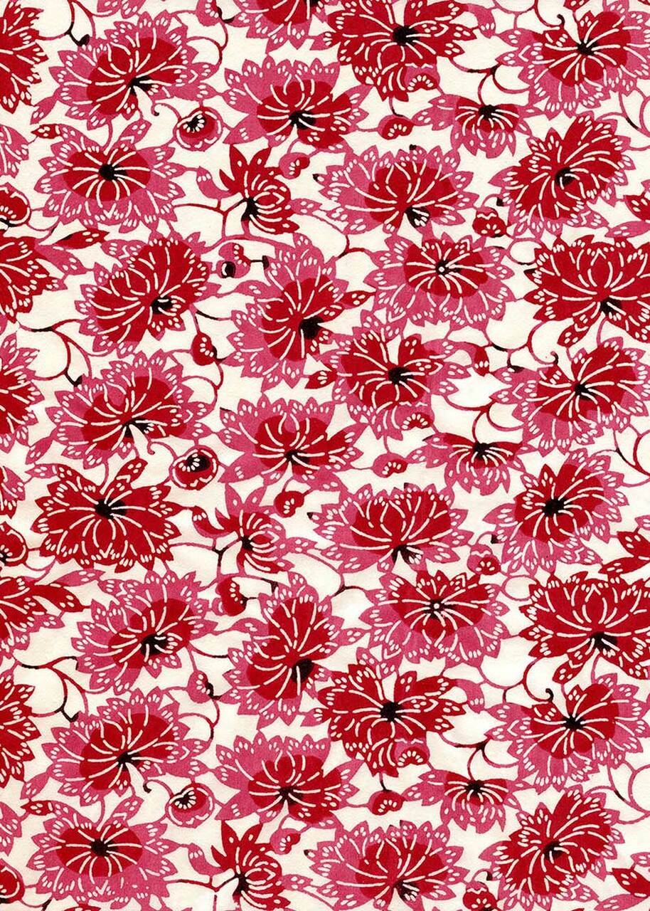 Katazome Shi - Raspberry Flower - Liberties Papers