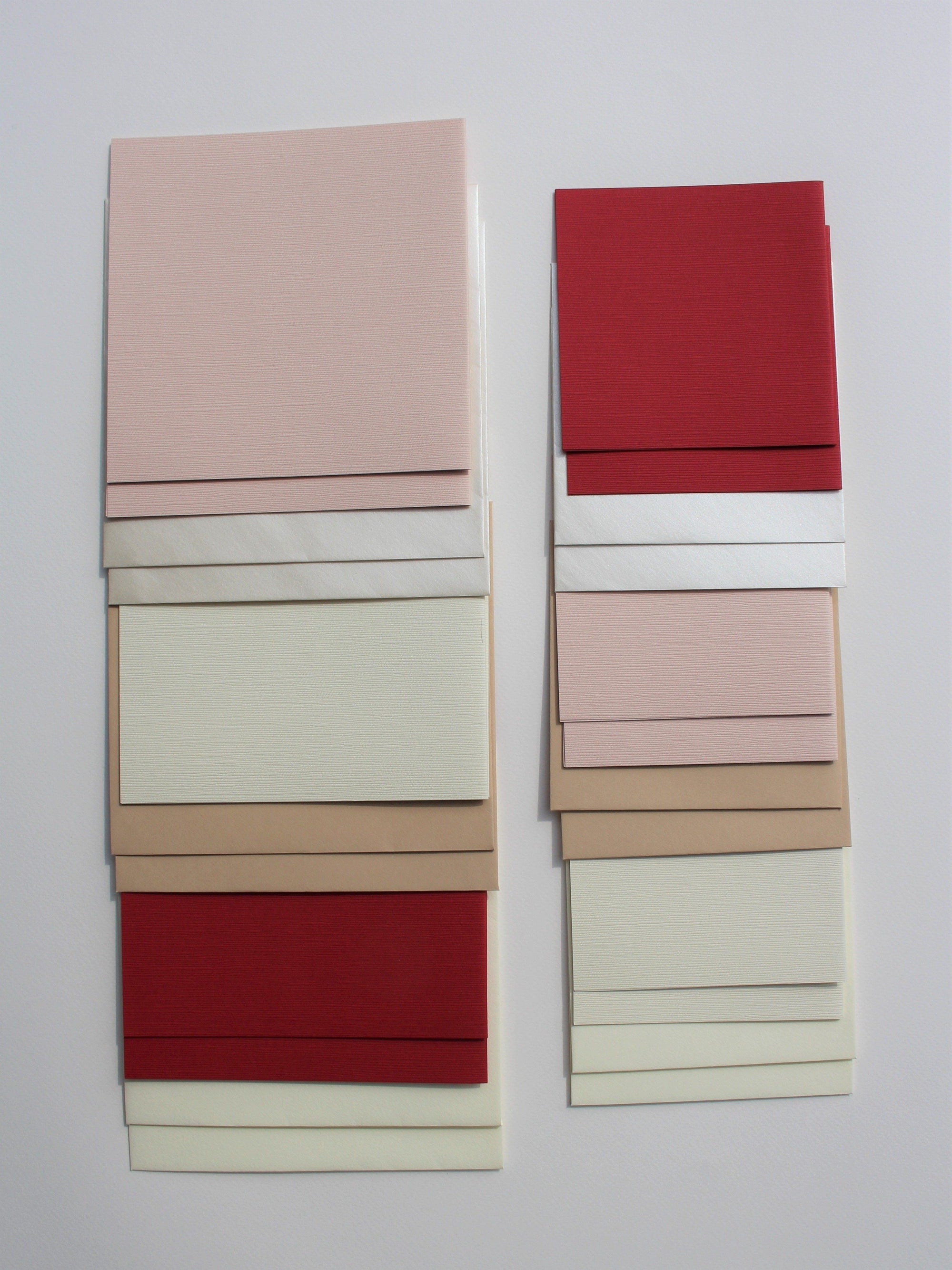 Japanese Linen Square Card Mixed Pack B - Liberties Papers