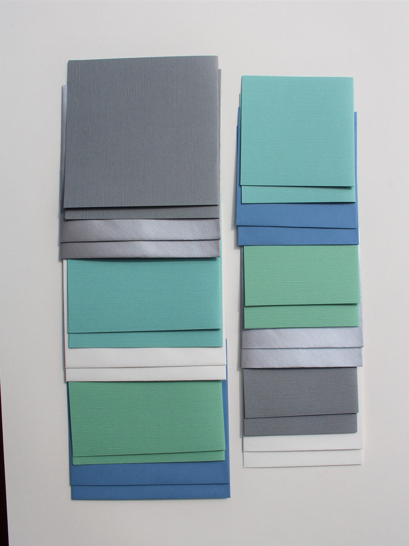 Japanese Linen Square Card Mixed Pack C - Liberties Papers