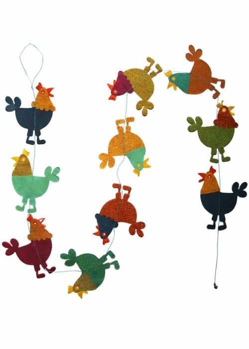 Hanging Garland Roosters - Liberties Papers