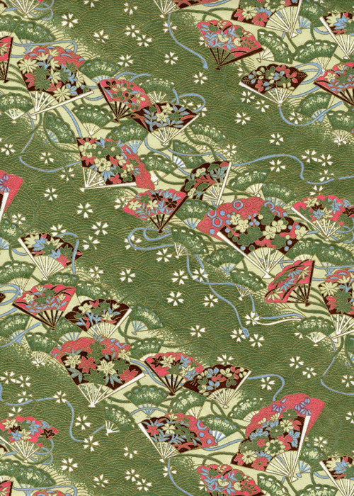 Chiyogami Fan River Green - Liberties Papers