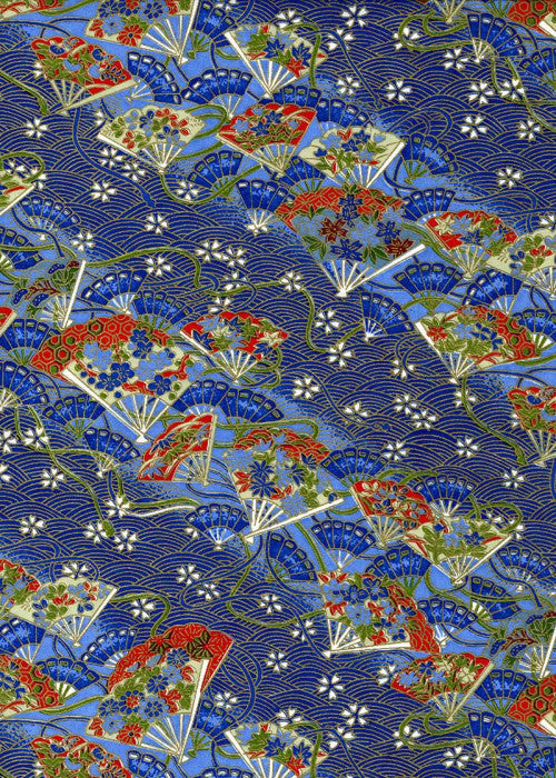 Chiyogami Fan River Blue - Liberties Papers