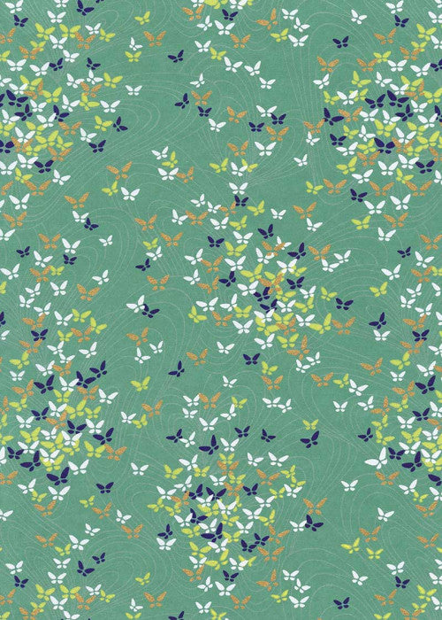 Chiyogami Butterflies Teal - Liberties Papers